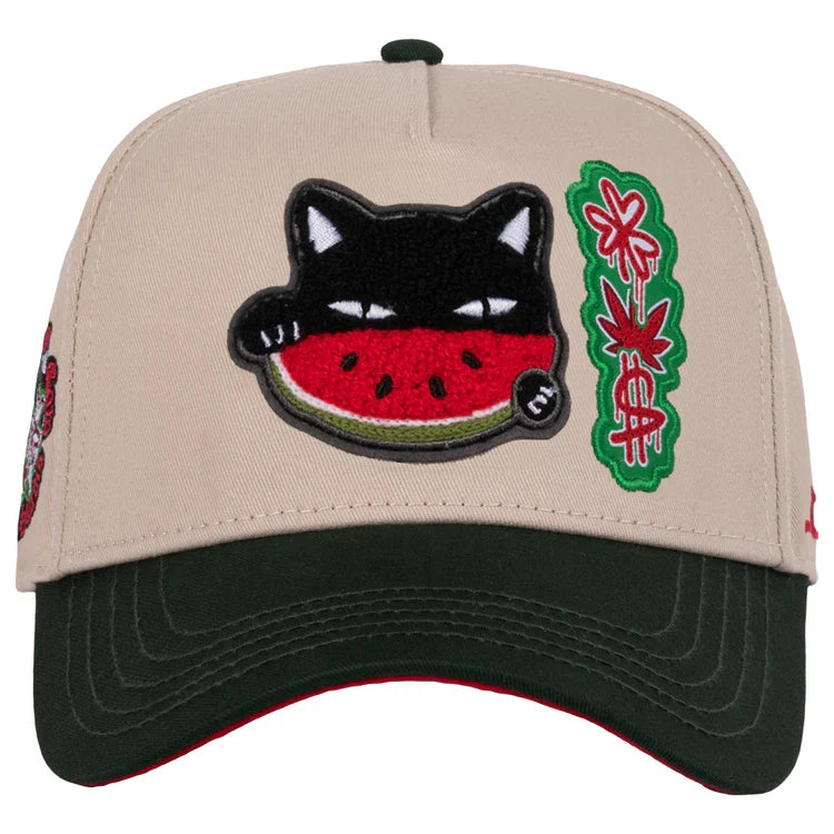 JC Gorras Gato Sandía Beige/Verde – Gorra con Bordado