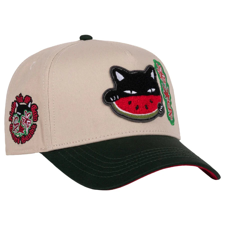 JC Gorras Gato Sandía Beige/Verde – Gorra con Bordado