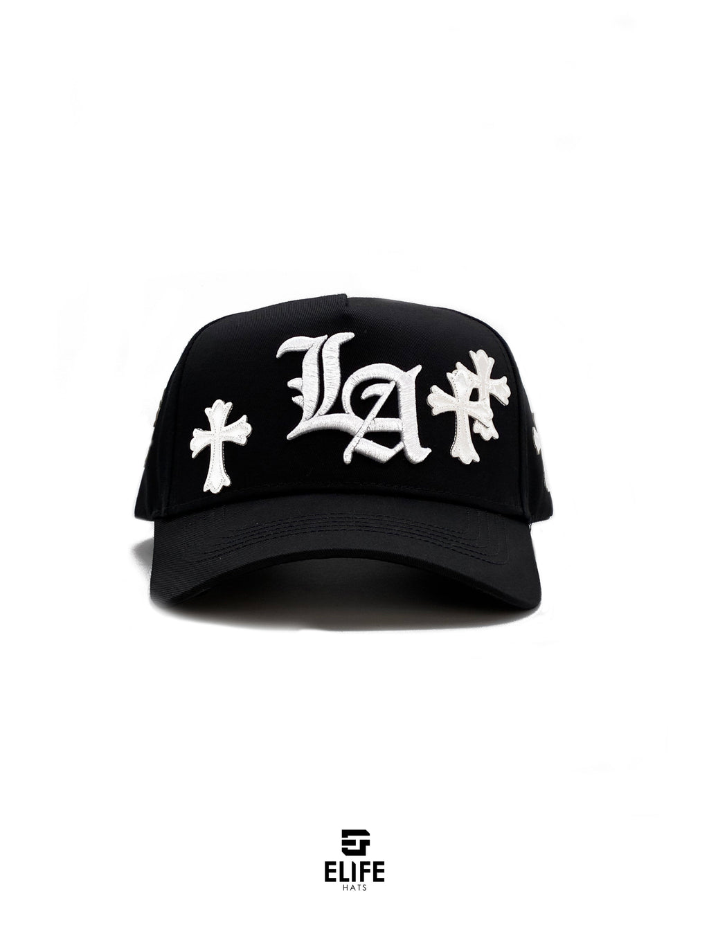 31 Gorras LA Cromo Negro/Blanco – Gorra con Bordado y Detalles Cromados