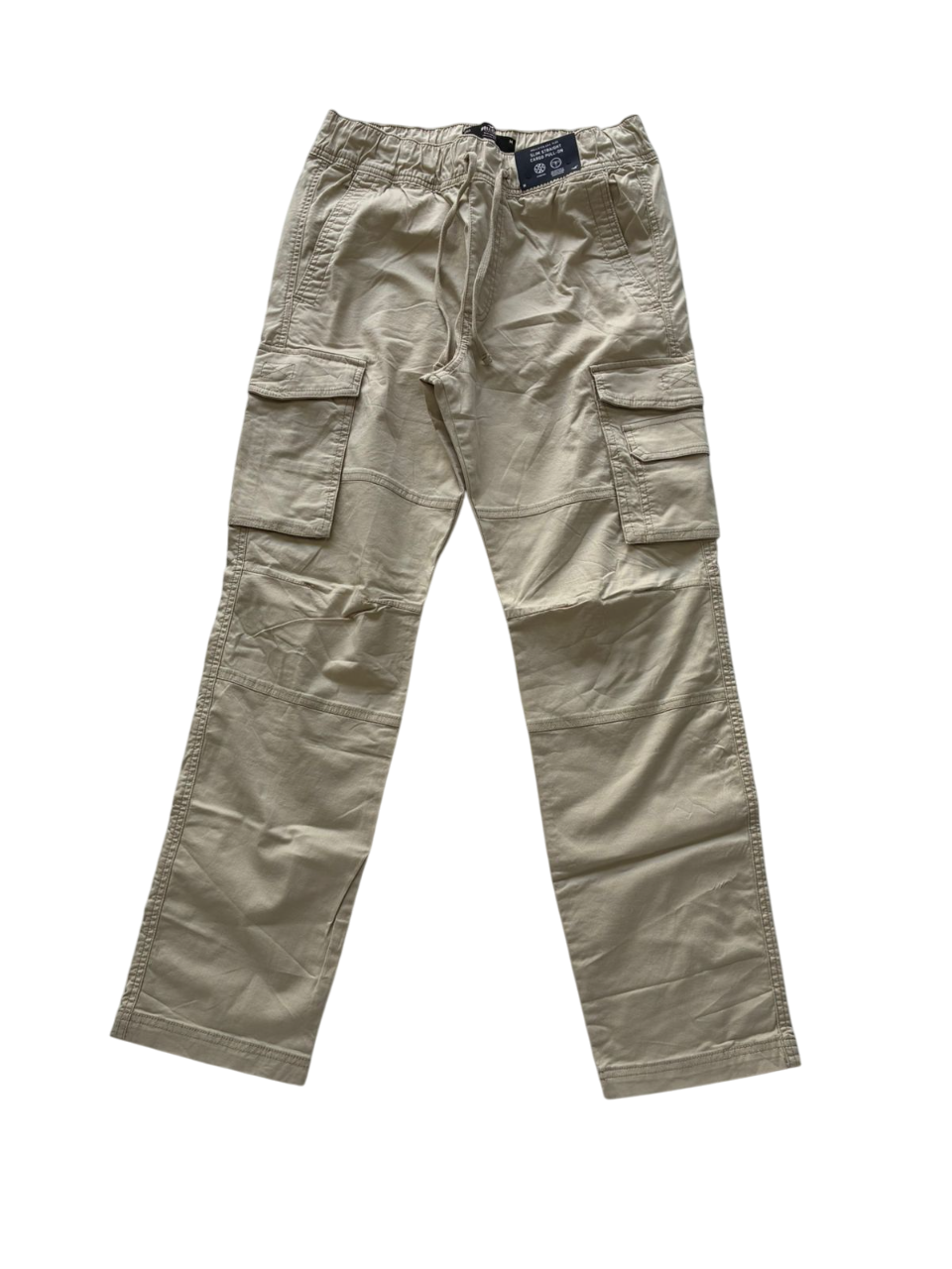 HOLLISTER SLIM STRAIGHT CARGO PULL-ON BEIGE
