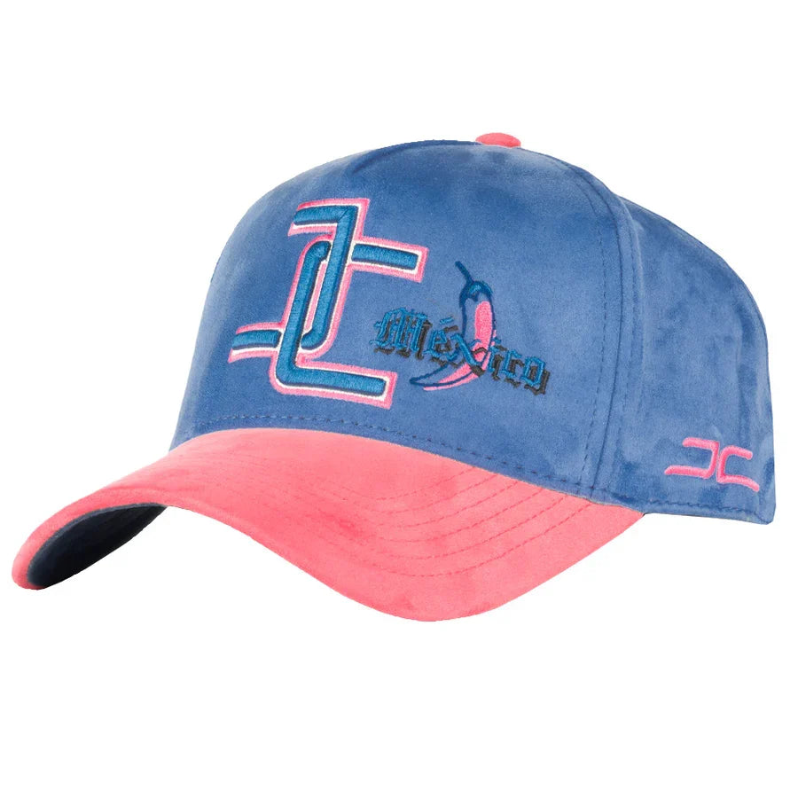 JC Gorras MEX Azul/Rosa – Gorra con Bordado