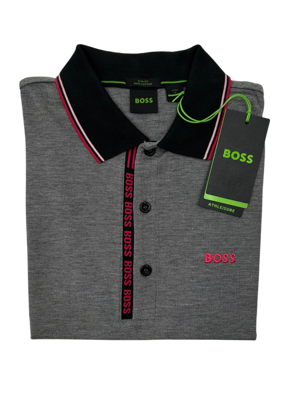 POLO  BOSS PAULE 4 GRIS ROSA