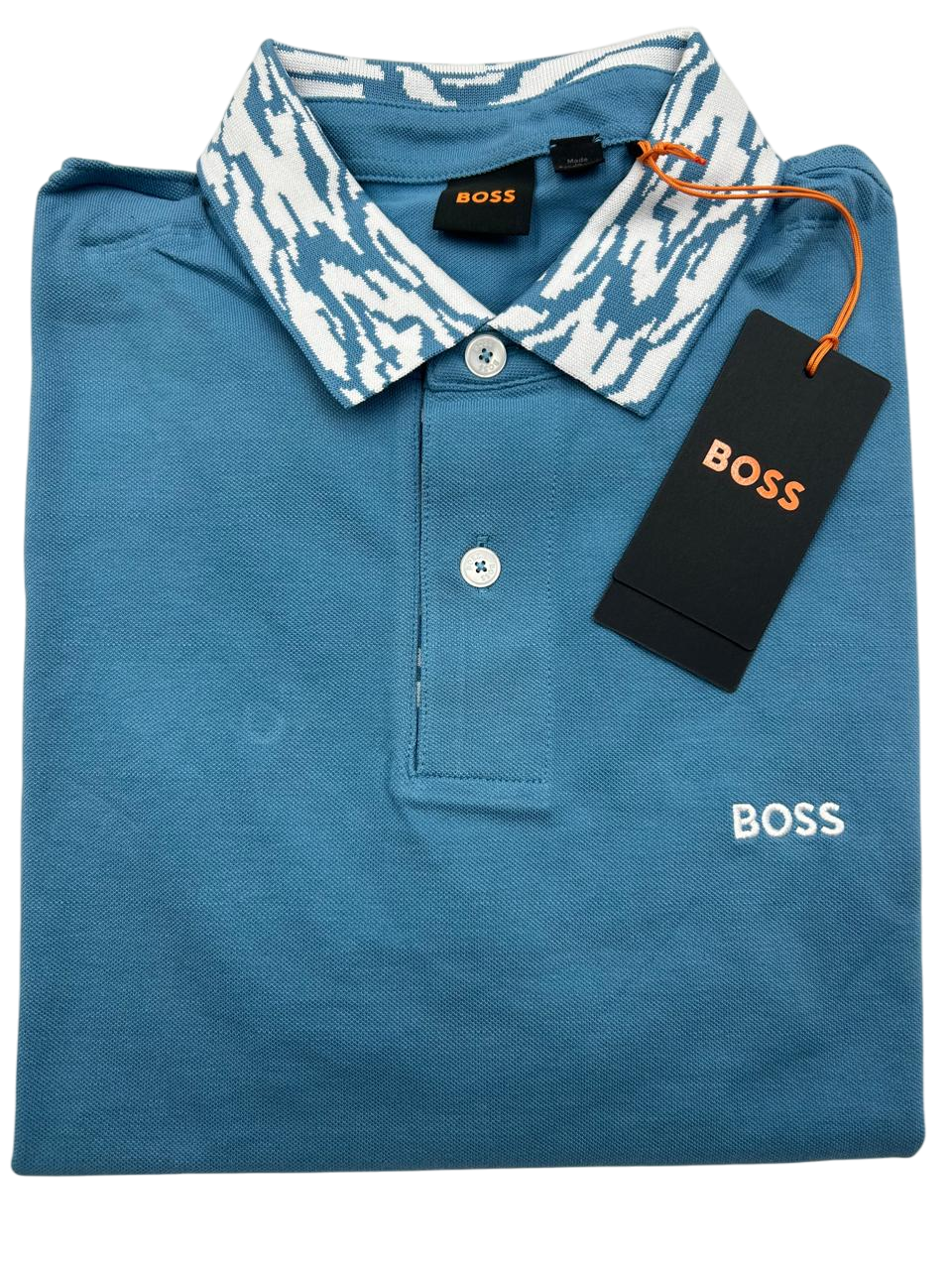 POLO BOSS PE_OCEAN_DETAILED AZUL