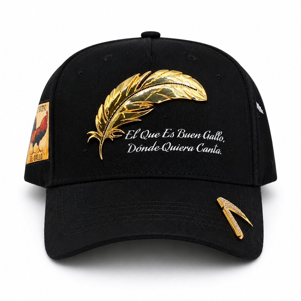 GORRA BIGG BOSS GALLO PLUMA DORADA