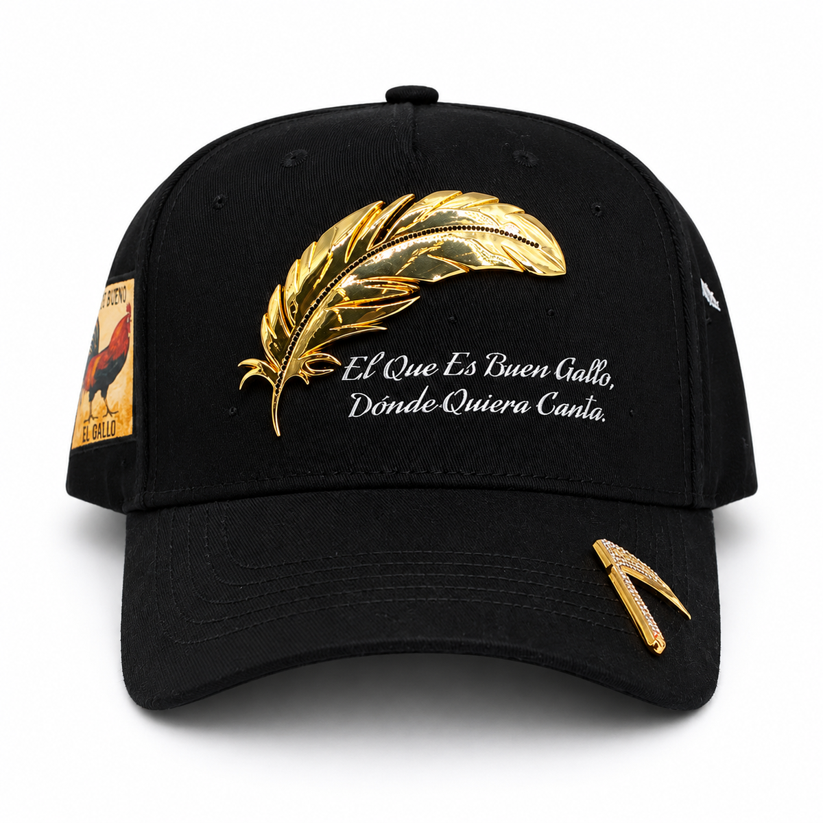GORRA BIGG BOSS GALLO PLUMA DORADA