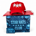 Club de Gorras Estrella – Triple Estrella Roja – Gorra con Pedrería y Acabado de Gamuza + Set Completo