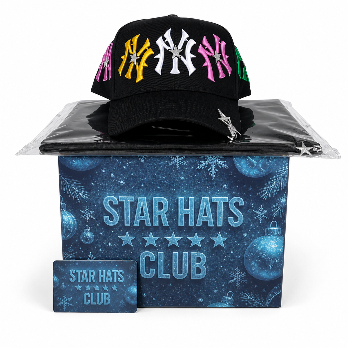 Club de Gorras Estrella – Modelo Colores Congelada – Gorra con Bordado y Acabado de Gamuza + Set Completo