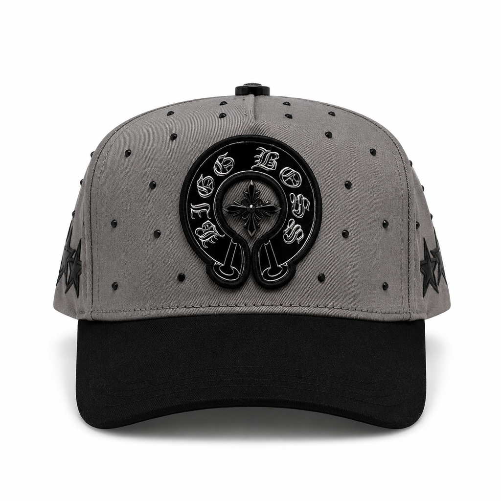 Gran Jefe Cromo Gris – Gorra con Detalles Cromados