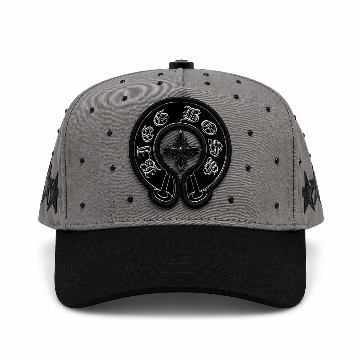 Gran Jefe Cromo Gris – Gorra con Detalles Cromados