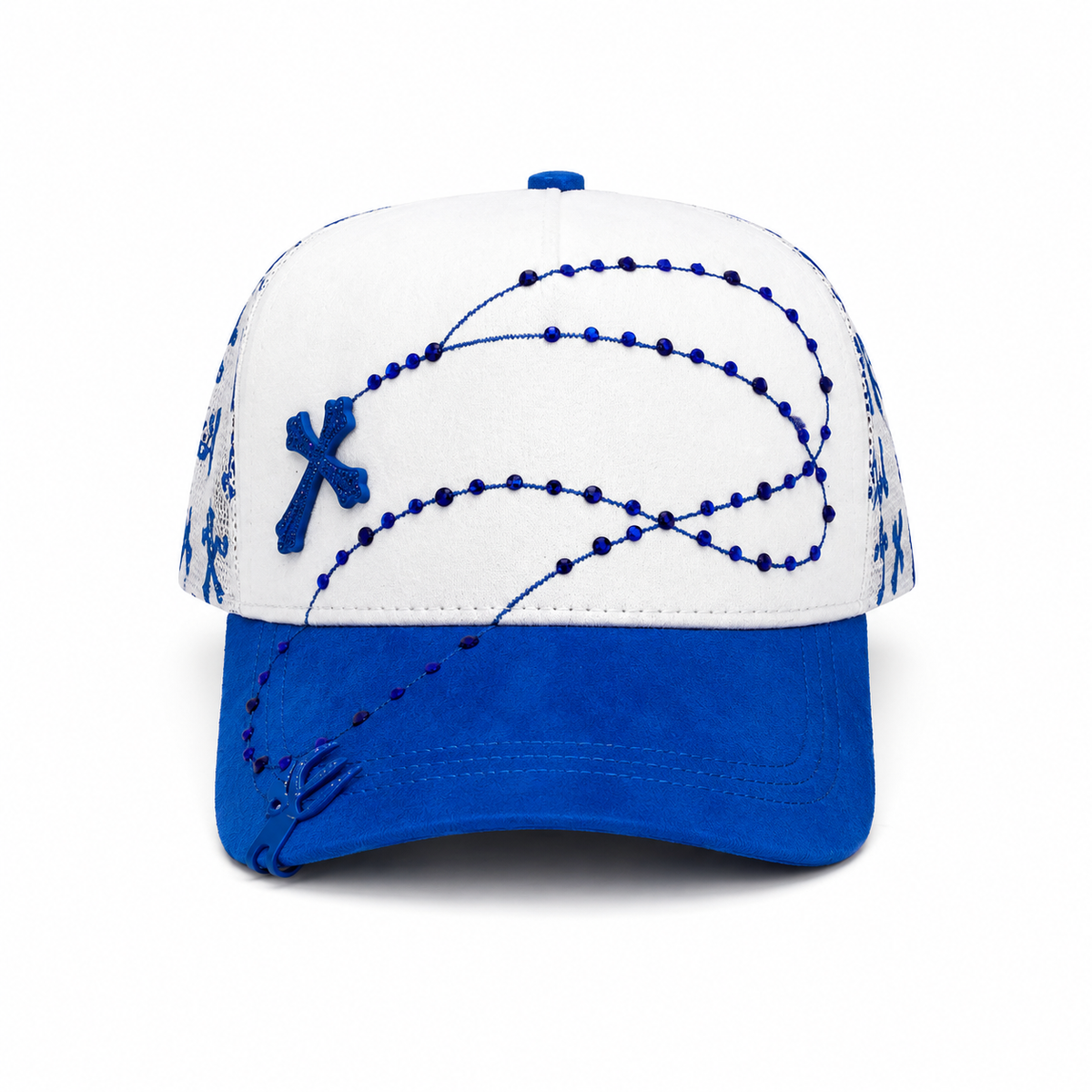 JC Gorras Éxodo Blanco y Azul – Gorra con Bordado