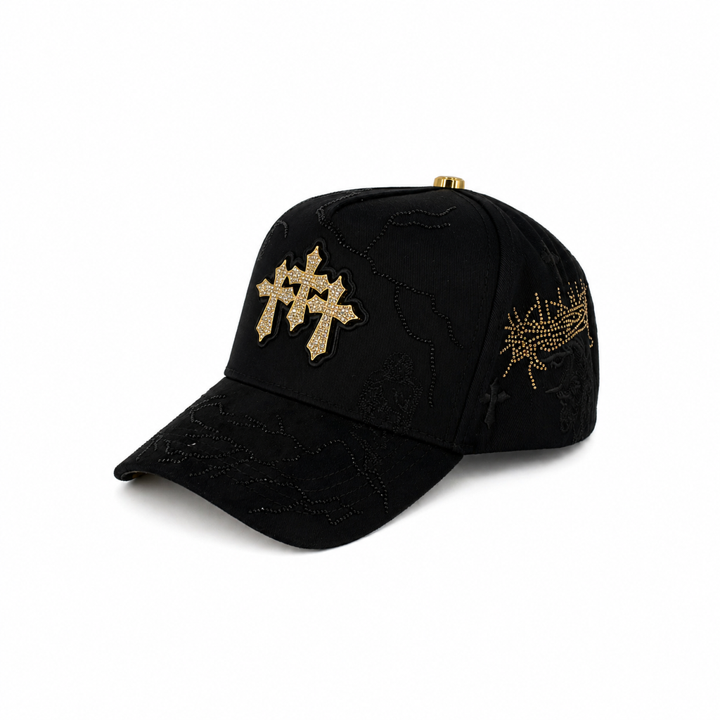 Gran Jefe Triple Cruz Dorada – Gorra con Bordado