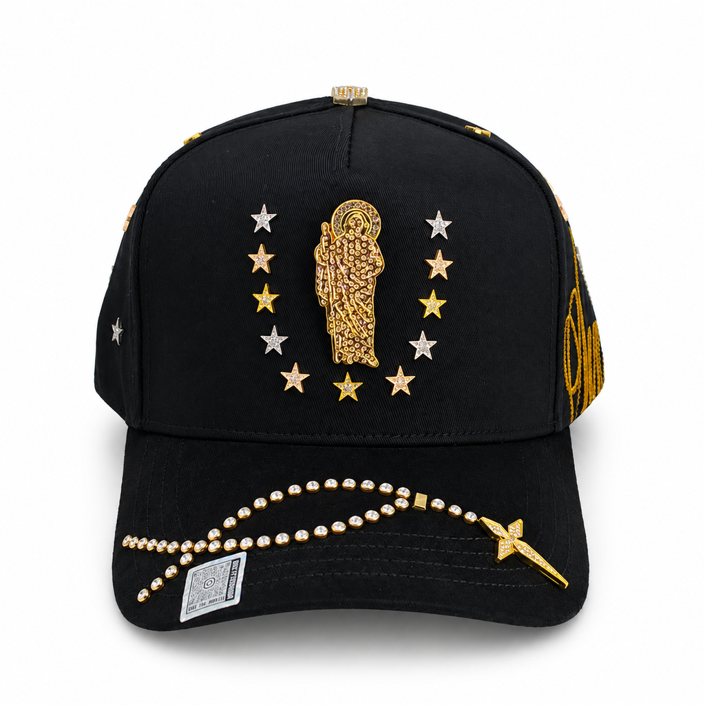 Gran Jefe San Judas Rosario Dorado – Gorra con Bordado