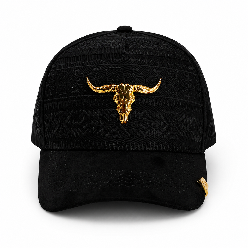 Gran Jefe TK Rancho Toro Dorado Negra – Gorra con Bordado