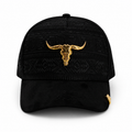 Gran Jefe TK Rancho Toro Dorado Negra – Gorra con Bordado