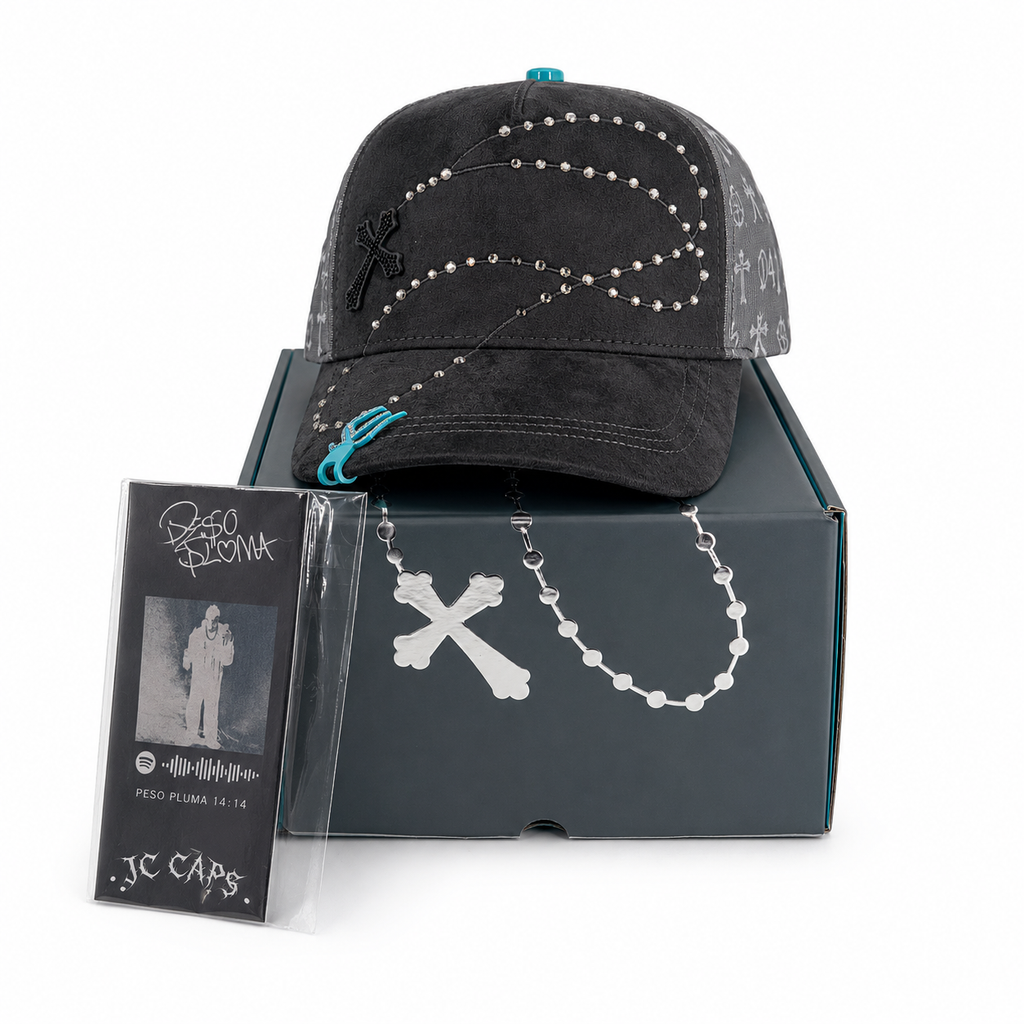 JC Gorras Éxodo Gris – Gorra con Bordado + Set Completo