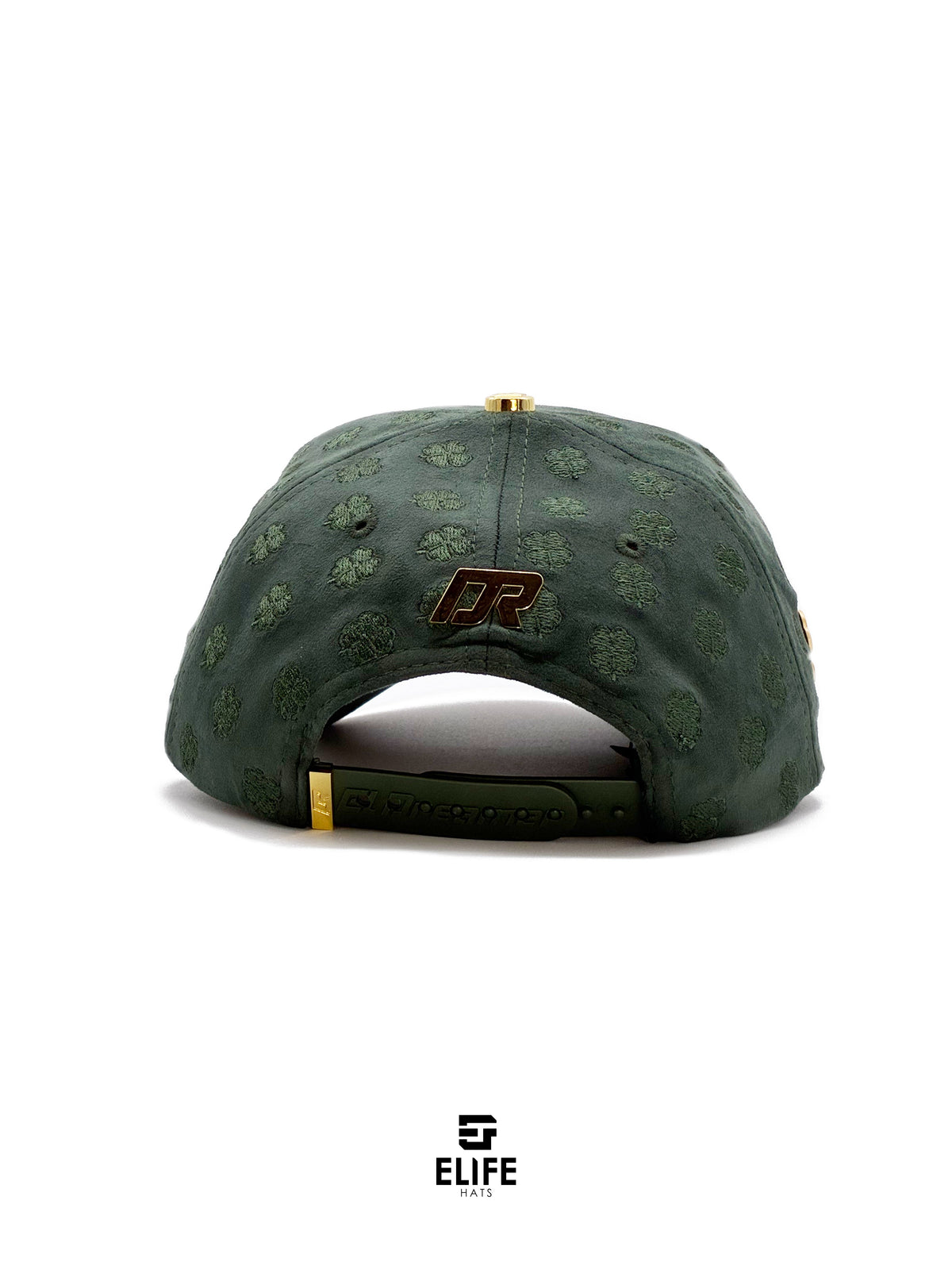 Gorras Soñador Trébol Dorada – Gorra con Pedrería y Acabado de Gamuza