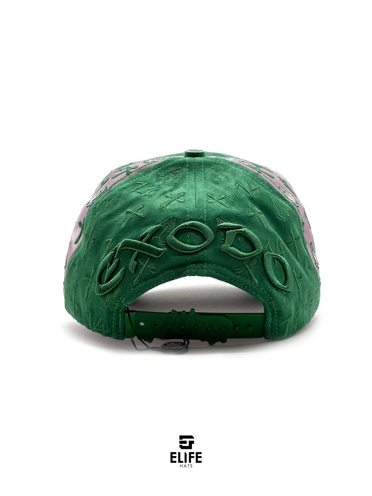 JC Gorras Éxodo Verde – Gorra con Pedrería y Acabado de Gamuza