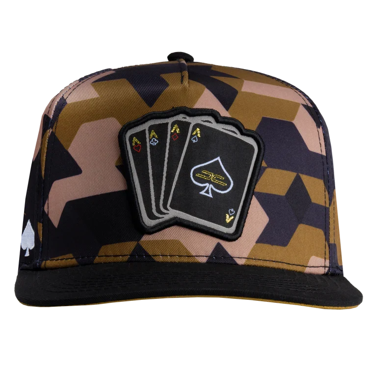 JC Gorras Póker Camuflaje Café – Gorra con Bordado