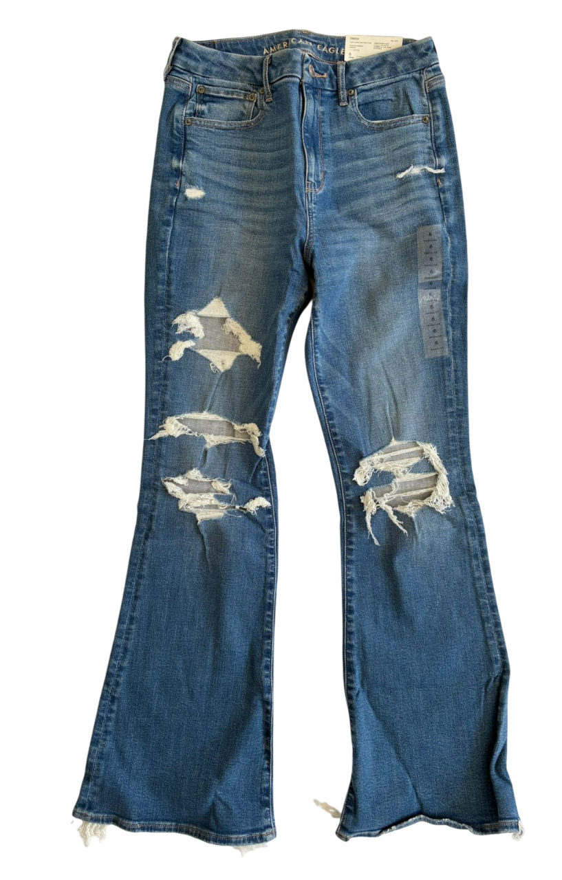 PANTALON AE CURVY SUPER HI-RISE FLARE M 4693