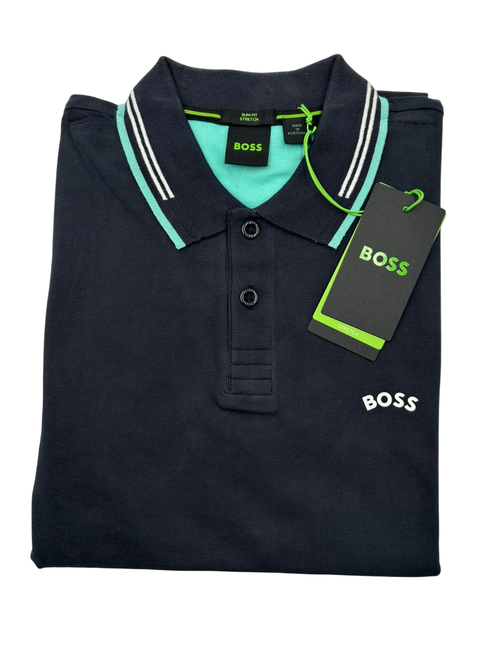 POLO BOSS PAUL CURVED_NCSA AZUL MENTA
