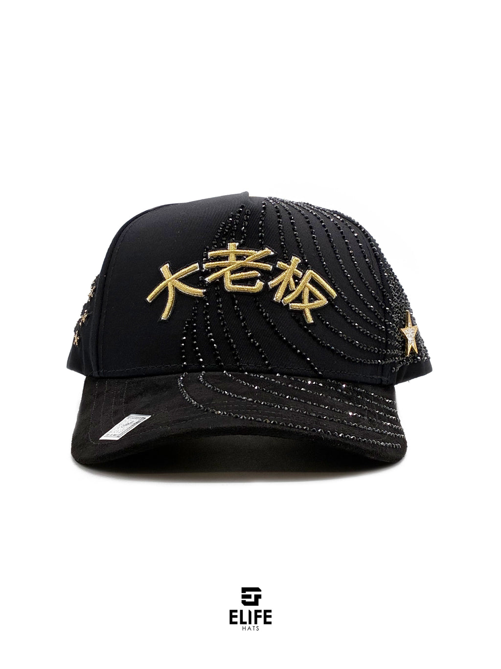 Gran Jefe Letras Japonesas Dorada – Gorra con Bordado y Pedrería