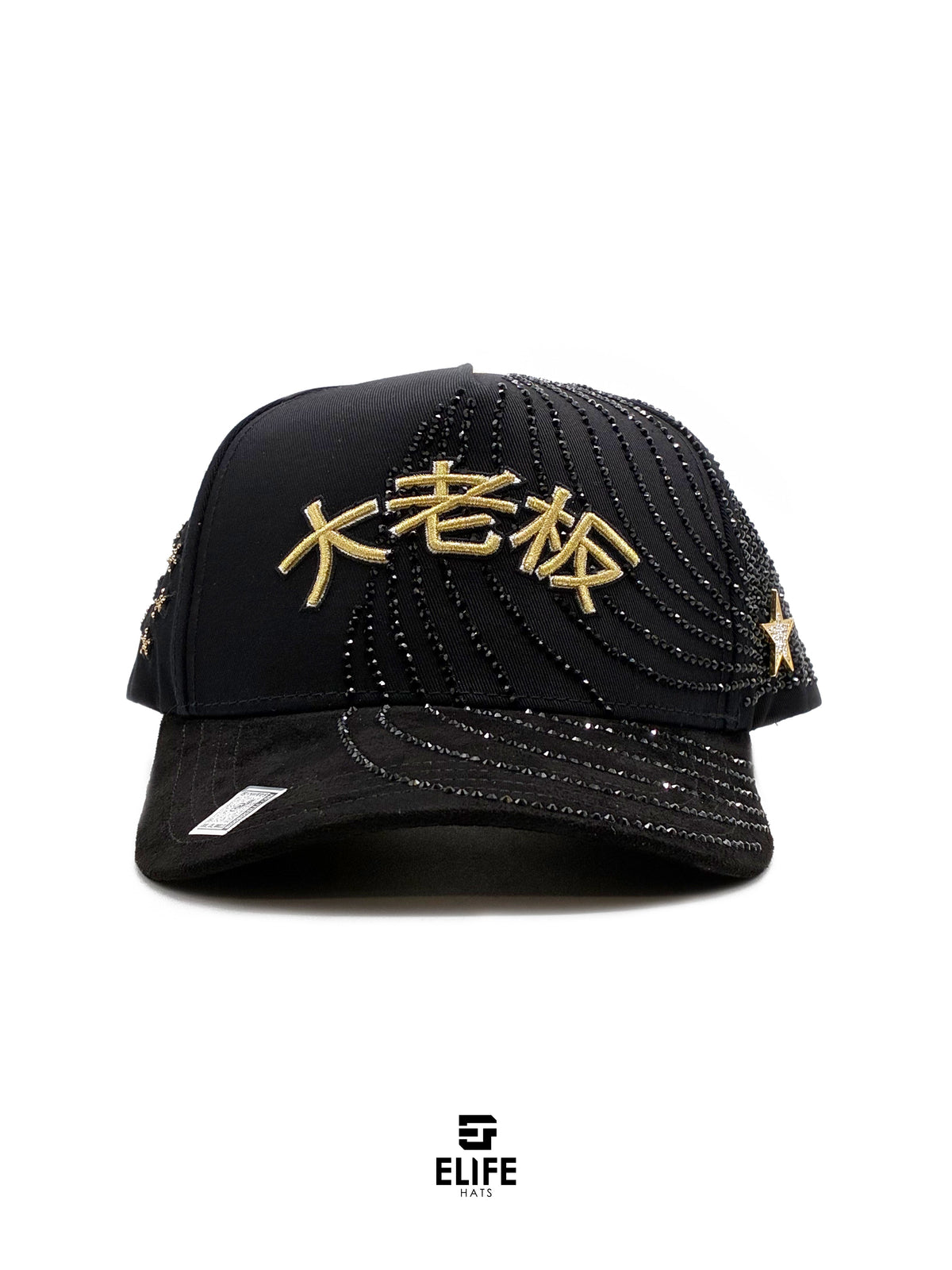 Gran Jefe Letras Japonesas Dorada – Gorra con Bordado y Pedrería