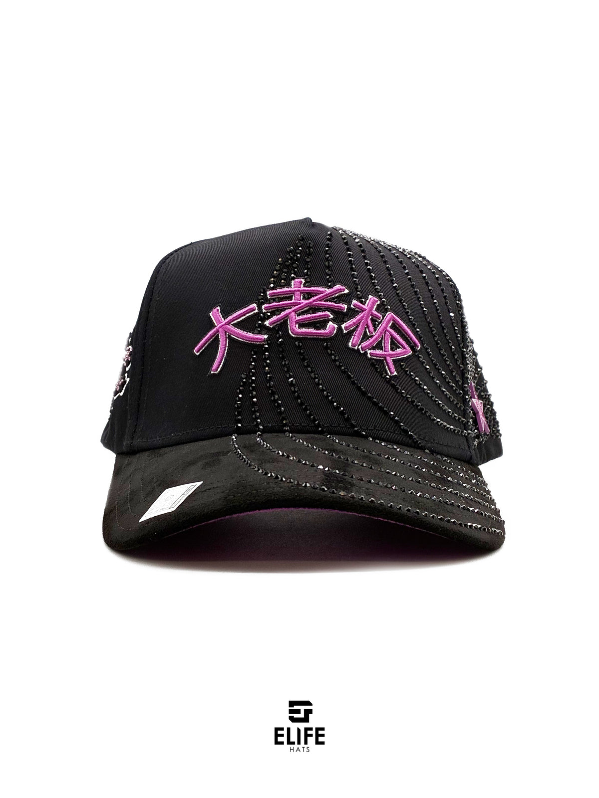 Gran Jefe Letras Japonesas Rosa – Gorra con Bordado y Pedrería