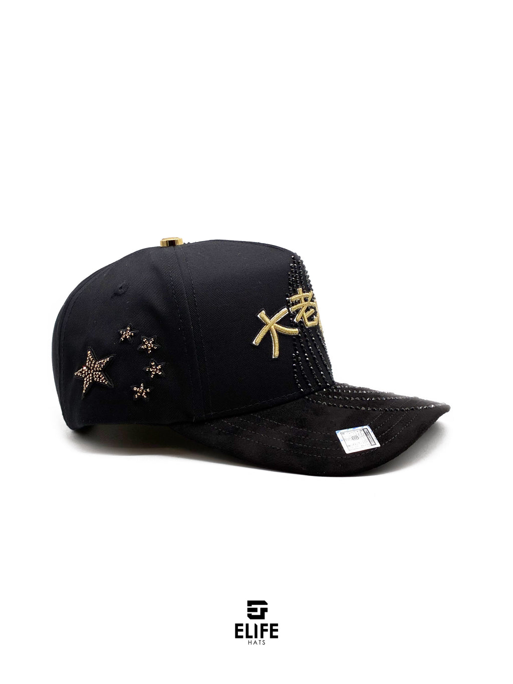 Gran Jefe Letras Japonesas Dorada – Gorra con Bordado y Pedrería
