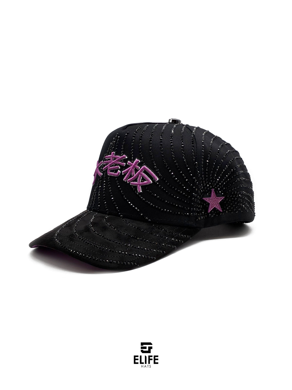 Gran Jefe Letras Japonesas Rosa – Gorra con Bordado y Pedrería
