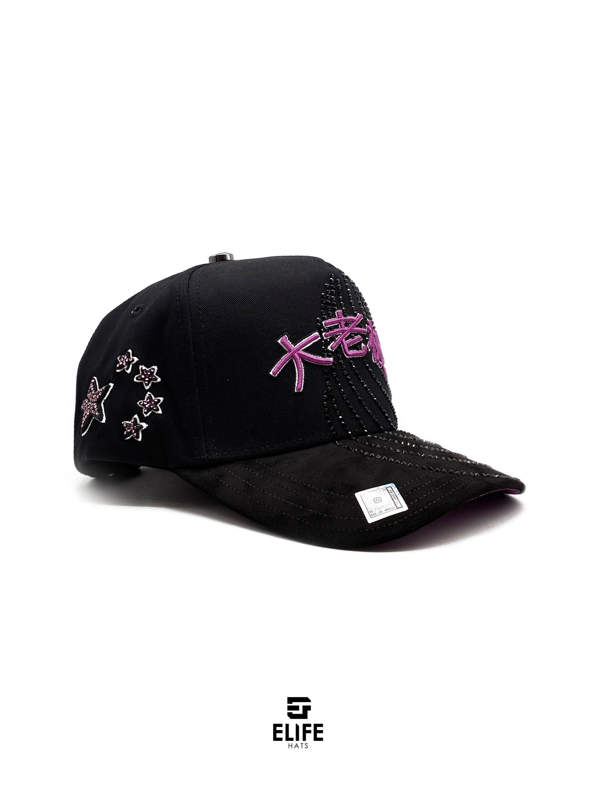 Gran Jefe Letras Japonesas Rosa – Gorra con Bordado y Pedrería