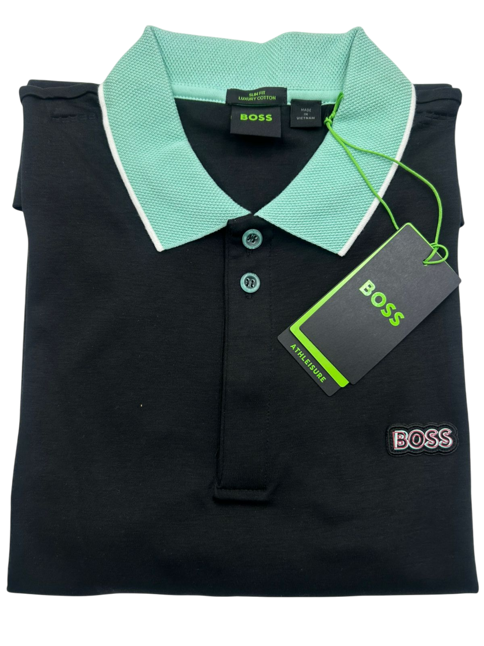 POLO BOSS PAULE 1 NEGRA VERDE