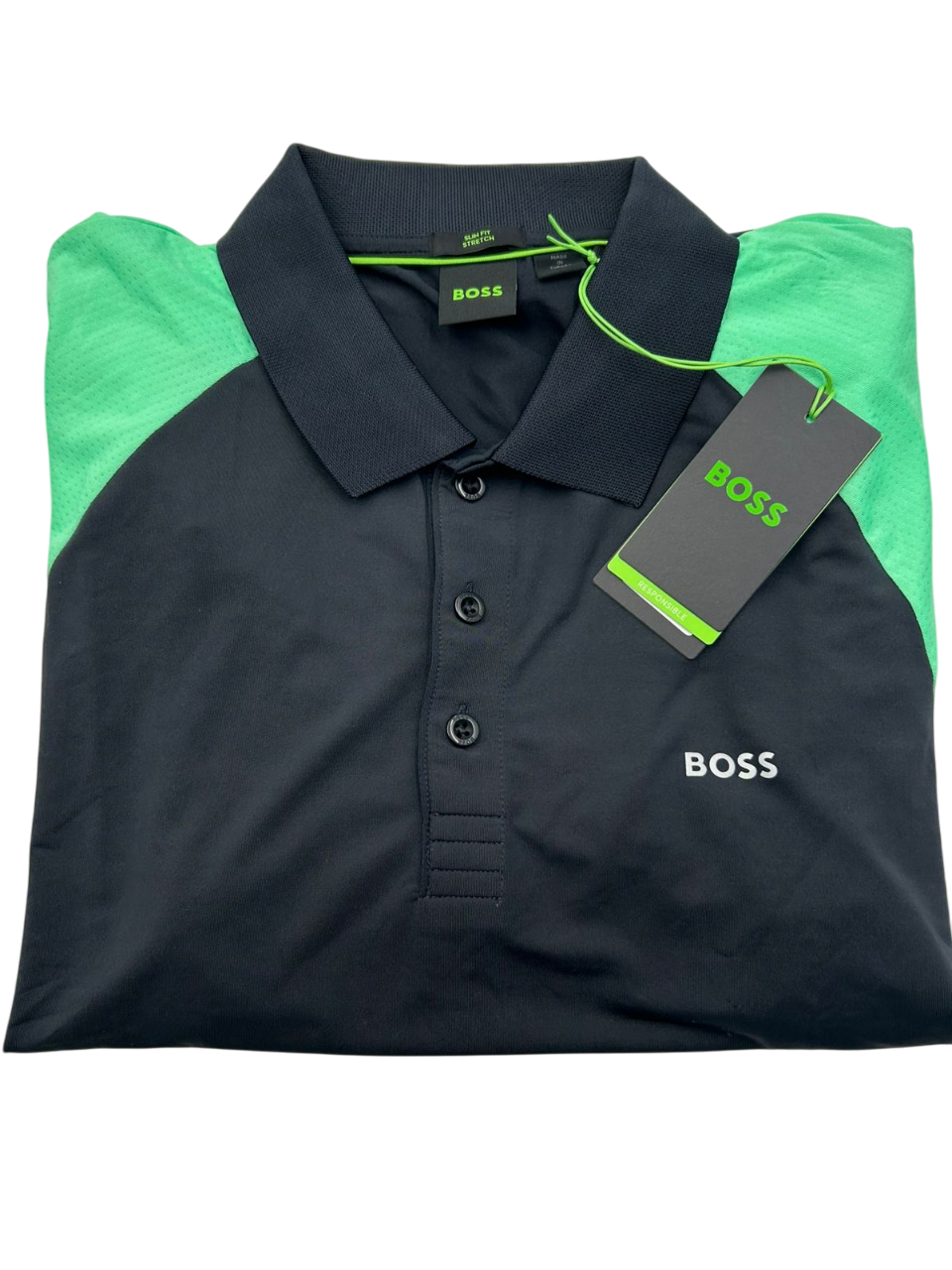 POLO BOSS PAULETECH AZUL MARINA VERDE