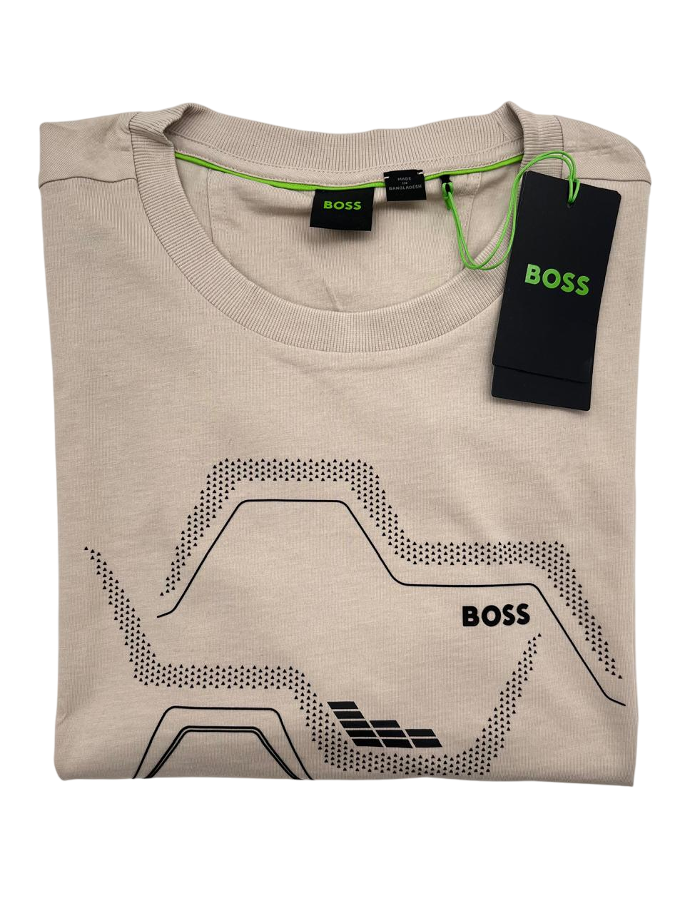PLAYERA BOSS TEE 3 BEIGE NEGRO