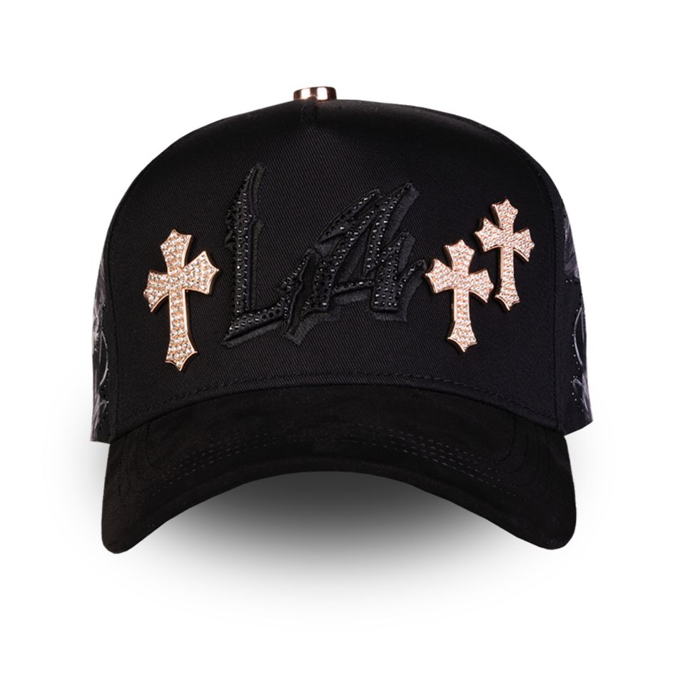Gorras Rico LA Cromo Dorada – Gorra con Detalles Cromados + Set Completo