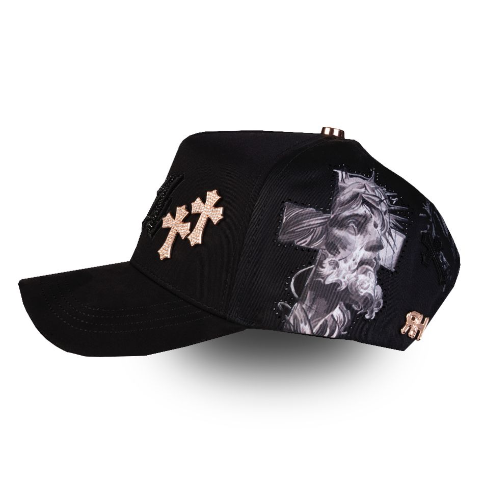 Gorras Rico LA Cromo Dorada – Gorra con Detalles Cromados + Set Completo