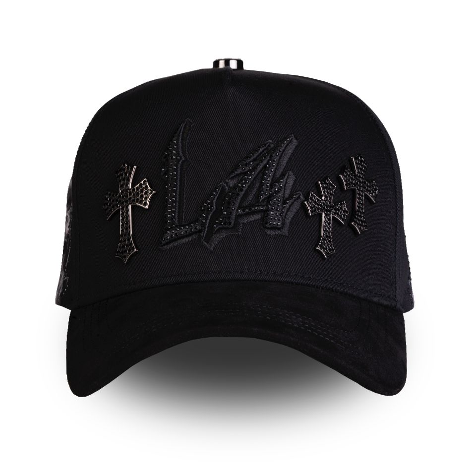 Gorras Rico LA Cromo Negra – Gorra con Detalles Cromados + Set Completo