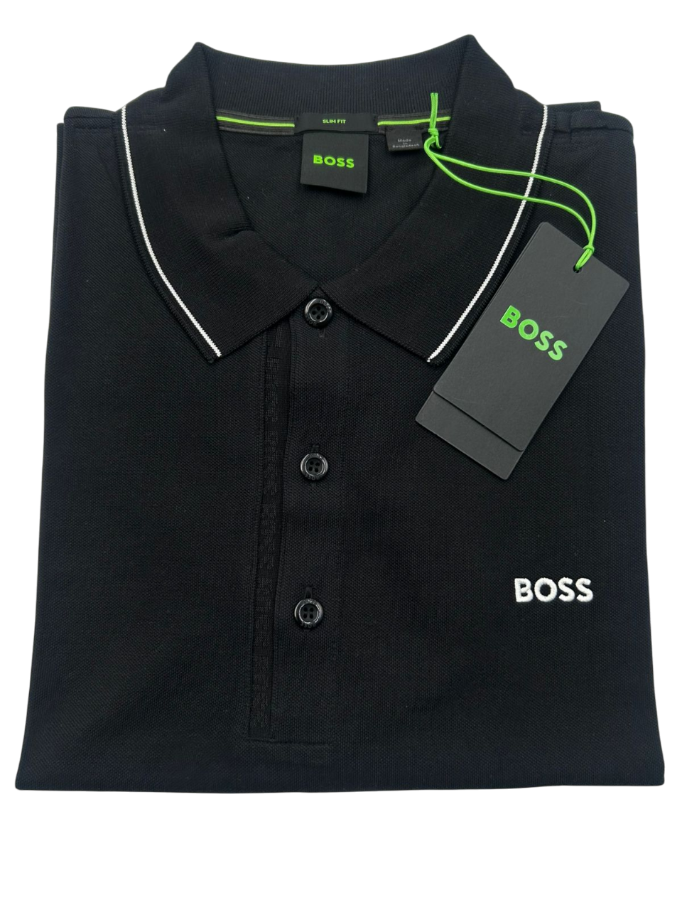POLO BOSS PAULE 4 NEGRA BLANCA