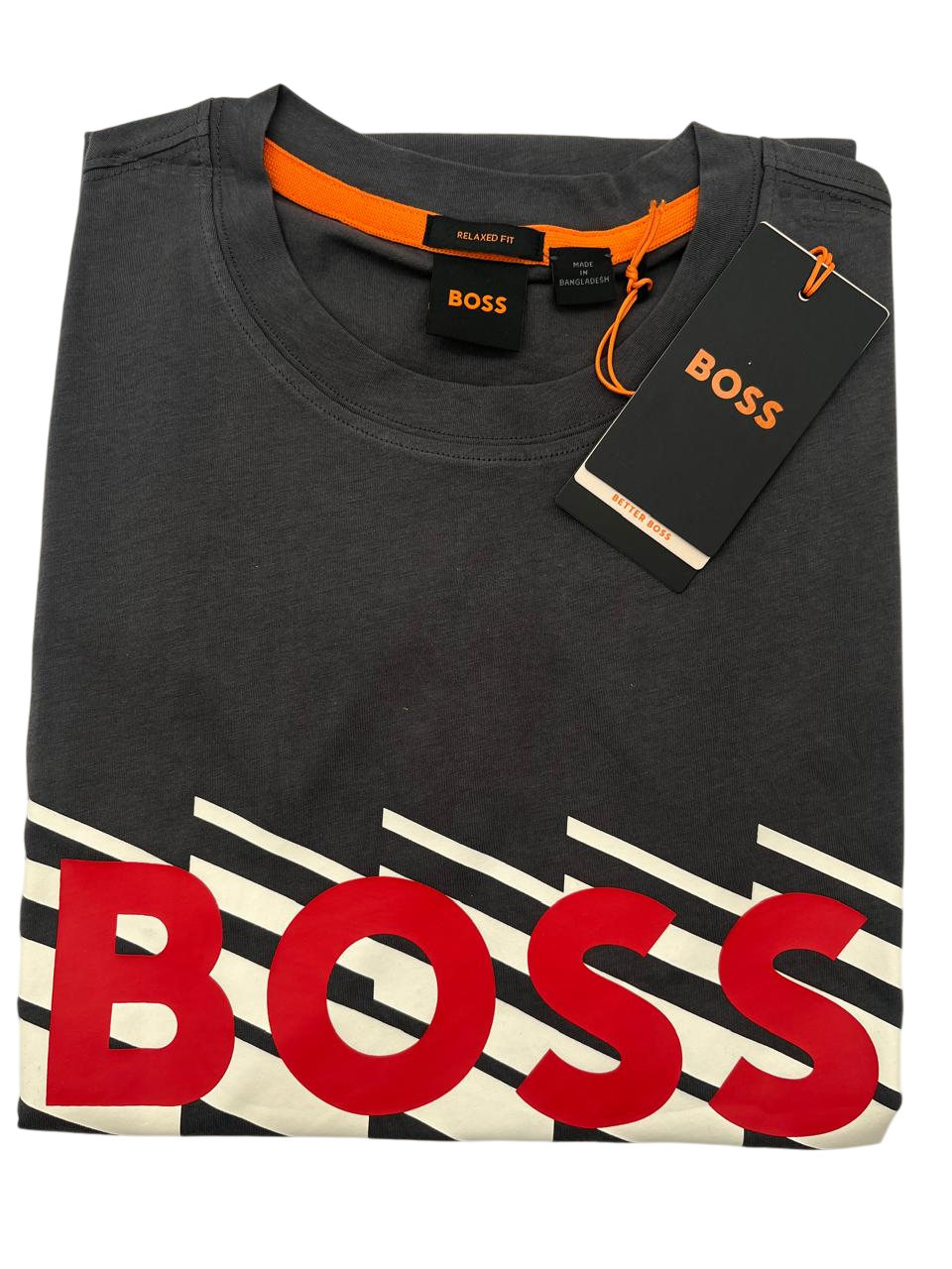 PLAYERA BOSS TEEBOSSRETE GRIS