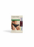 Pack de 3 bragas bikini Calvin Klein para mujer en rosa pálido, burdeos y amarillo con cintura elástica y logo.