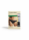 Pack de 3 bragas bikini Calvin Klein de algodón negro con cintura elástica y logo.