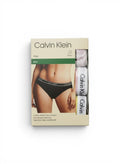 Pack de 3 bragas bikini Calvin Klein de algodón elástico para mujer, pretina con logo.