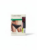 Pack de 3 bragas bikini Calvin Klein de algodón elástico para mujer con cintura con logo.