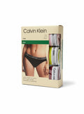Pack de 3 braguitas bikini Calvin Klein para mujer, de algodón elástico, con cintura con logo.