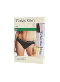 Pack de 3 braguitas bikini Calvin Klein para mujer en negro, rosa, amarillo y marrón con cinturilla de logo.