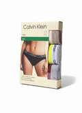 Pack de 3 braguitas bikini de Calvin Klein para mujer. Algodón elástico con cintura con logo.