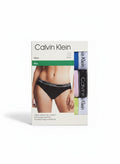 Pack de 3 braguitas bikini Calvin Klein de algodón elástico para mujer, con cintura con logo.