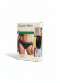 Pack de 3 braguitas bikini Calvin Klein de algodón elástico para mujer, con cinturilla con logo.