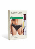 Pack de 3 braguitas bikini Calvin Klein de algodón elástico para mujer, con cintura con logo.