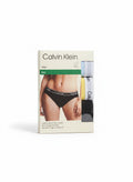 Pack de 3 braguitas bikini de Calvin Klein para mujer en negro, con cintura elástica y logo.