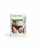 Pack de 3 braguitas bikini Calvin Klein de algodón elástico en negro, rosa, amarillo y burdeos con cinturilla de logo.
